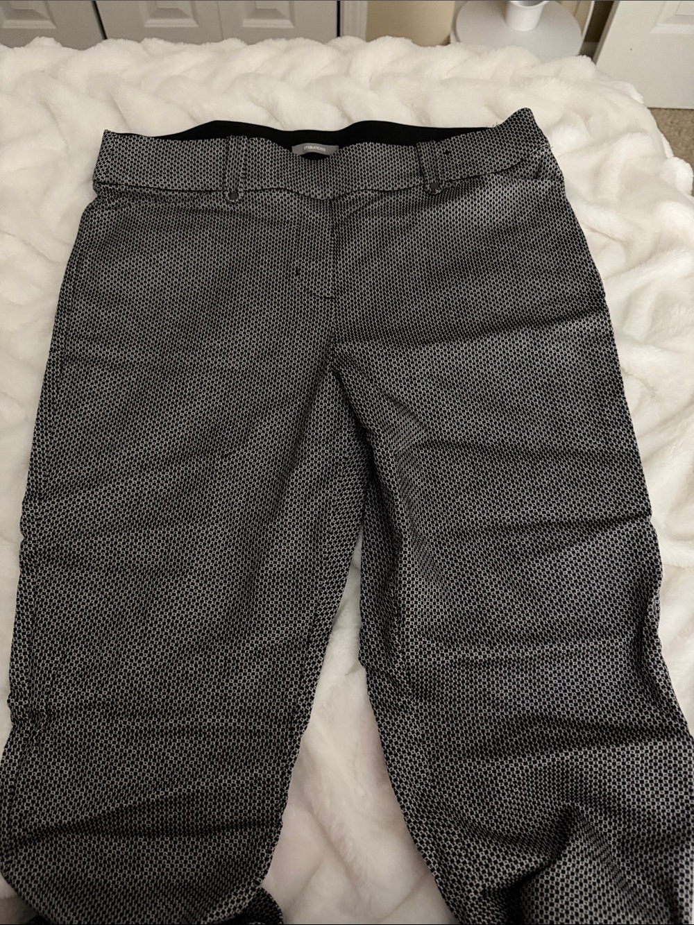 Maurices Black and White Patterned Skinny Pants